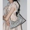 sac à main hobo de luxe avec poignée et strass brillants, pochette de soirée, bourse en cristal