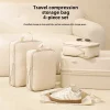Sac de Cubes d’emballage à Compression de voyage, valise Portable, organisateurs de vêtements, étuis de rangement de bagages étanches, sacs à tiroirs 4 pièces/ensemble