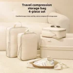 Sac de Cubes d’emballage à Compression de voyage, valise Portable, organisateurs de vêtements, étuis de rangement de bagages étanches, sacs à tiroirs 4 pièces/ensemble