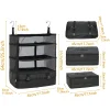 organisateur de bagages de voyage, étagères de voyage portables, sac de valise à 3 étagères, cube d'emballage pliable, sac de rangement pour placard suspendu, espace