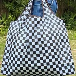 Sac à bagages de grande capacité avec fermeture éclair, sac de courses léger et écologique, motif imprimé, cartable pliable d&rsquo;extérieur, sac à bagages de voyage de Style Camping
