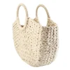 sac à main demi rond en rotin pour femmes, sac tissé en paille, fourre tout de voyage décontracté, grande capacité, mode féminine, wunicef