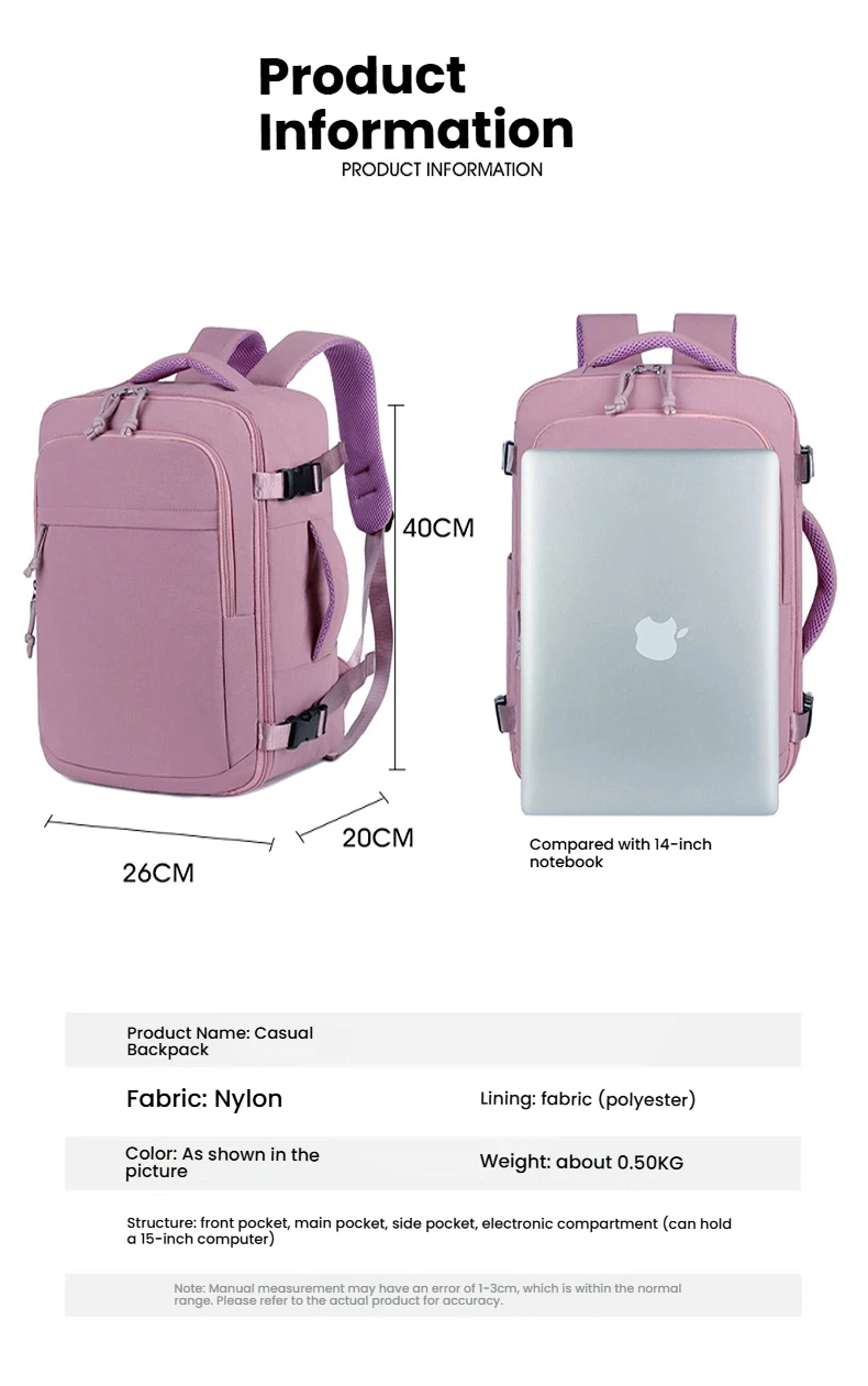 femmes hommes bagages à main sac à dos affaires collège ordinateur portable voyage sac à dos étanche à transporter mochila viaje cabina avion 40x20x26