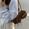 sac à bandoulière élégant avec plusieurs poches, matériel doré et sacs à main au design imprimé de lettres pour femmes, voyage, travail, sorties