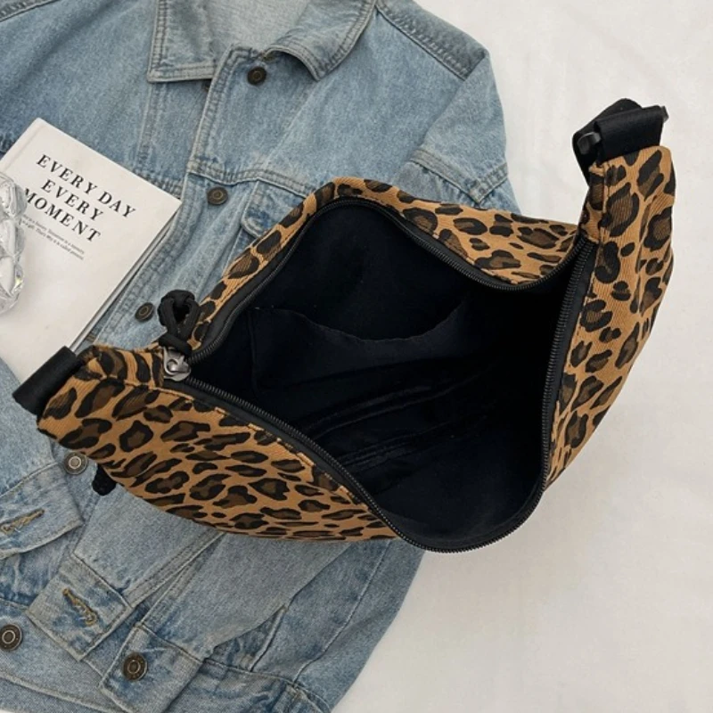sac à bandoulière imprimé léopard populaire hobo femme sac à bandoulière en nylon léger à la mode guangzhou sac de haute qualité
