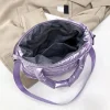 sac fourre tout matelassé de grande capacité pour femme, fermeture éclair lisse, sangles réglables, oreiller paresseux, sac initié, sac à main d'hiver