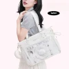 bandage bow ita sac haute capacité sous les bras sac femme douce fille transparent bolsos mujer sacs à bandoulière pour femme carré bolso