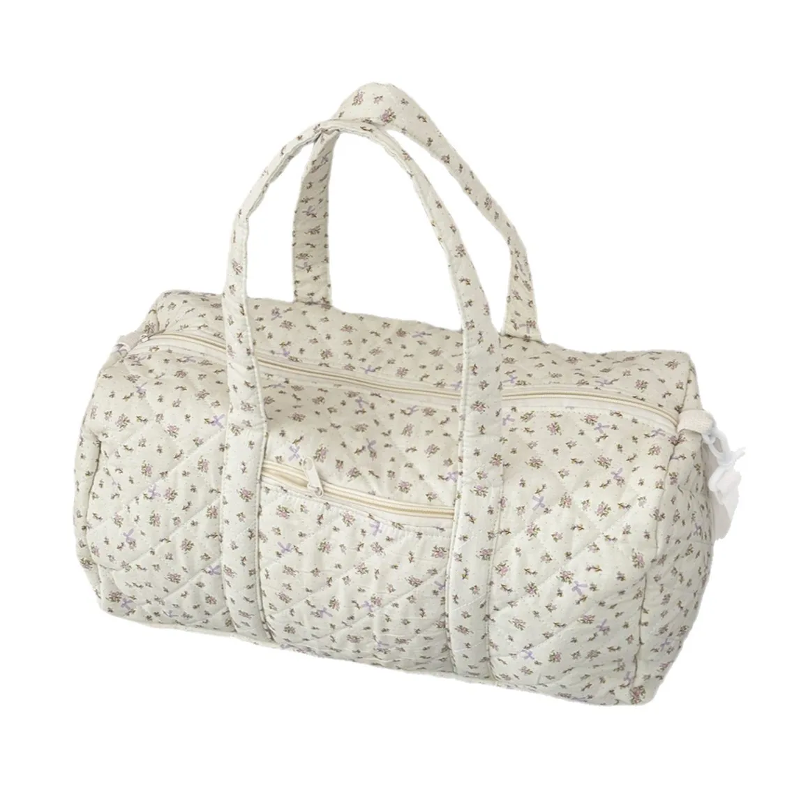 sac à main de voyage léger matelassé imprimé floral sac à bandoulière de grande capacité sac fourre tout pour sortie frais ins style décontracté coton...