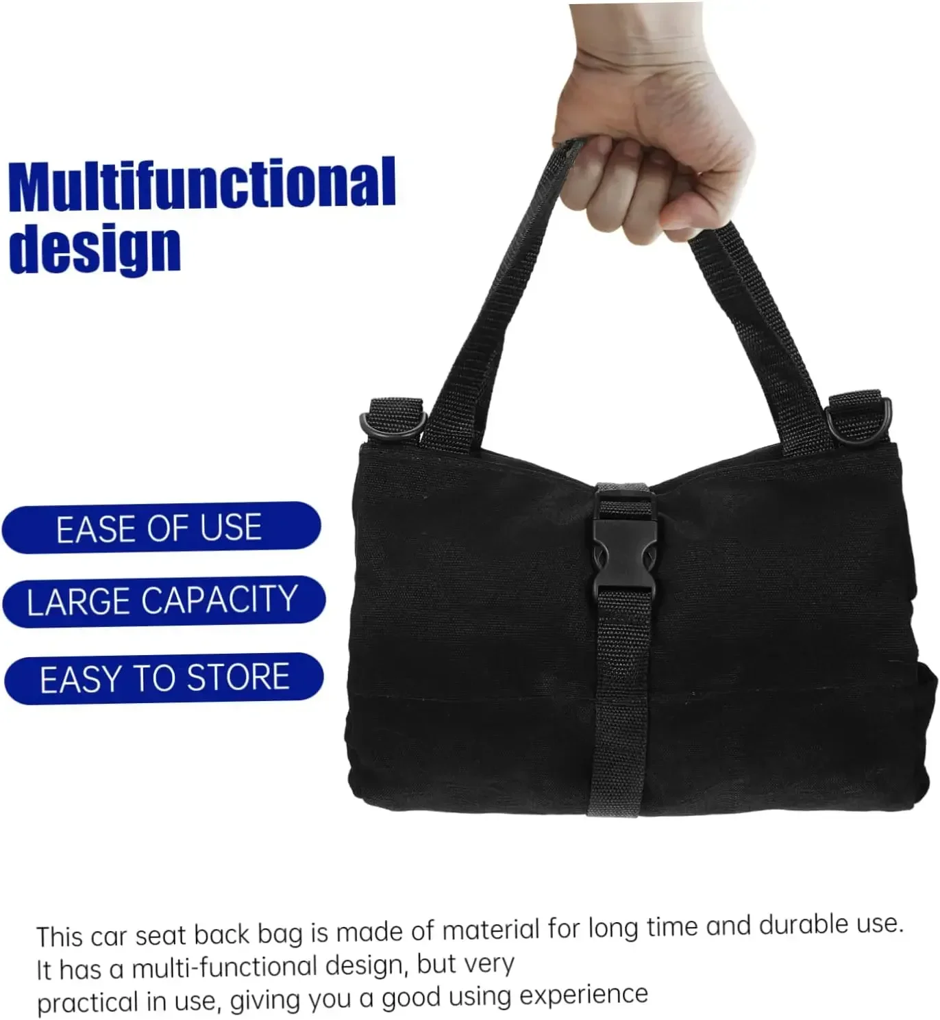 sac seau à outils résistant à l'eau avec poignées, rangement multi poches pliable pour la réparation de voiture/camping/organisation des outils de quincaillerie