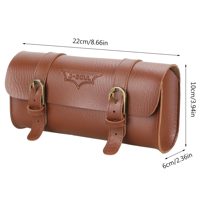 selle guidon rouleau fourche fait main en cuir pu