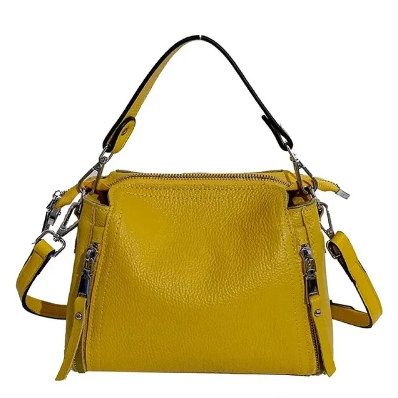 sacs à main 100% cuir véritable pour femmes, sacoches de luxe en peau de vache, fourre tout de bonne qualité