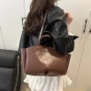 sac fourre tout pour femmes, sac sous les bras, grande capacité, sacs à bandoulière en cuir pu, sac à bandoulière vintage solide, porte documents tendance avec bourse
