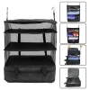 organisateur de bagages de voyage, étagères de voyage portables, sac de valise à 3 étagères, cube d'emballage pliable, sac de rangement pour placard suspendu, espace