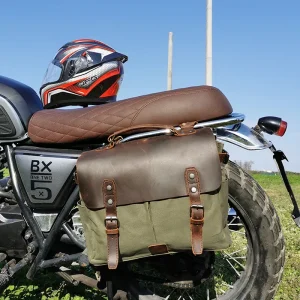 Sac de selle de moto en cuir rétro, sac latéral de moto étanche pour MV Agusta Kawasaki Indian Aprilia Vespa