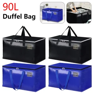 Sacs de rangement portables pour vêtements matelassés, sac polochon, sac à bagages pliable, grande capacité, rangement d’emballage et de déménagement, 90L
