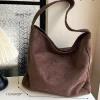 slouchy sac maillard décontracté pour femme, tissu doux en faux daim, aimant, grande capacité, hobo initiated bag, commute shopping