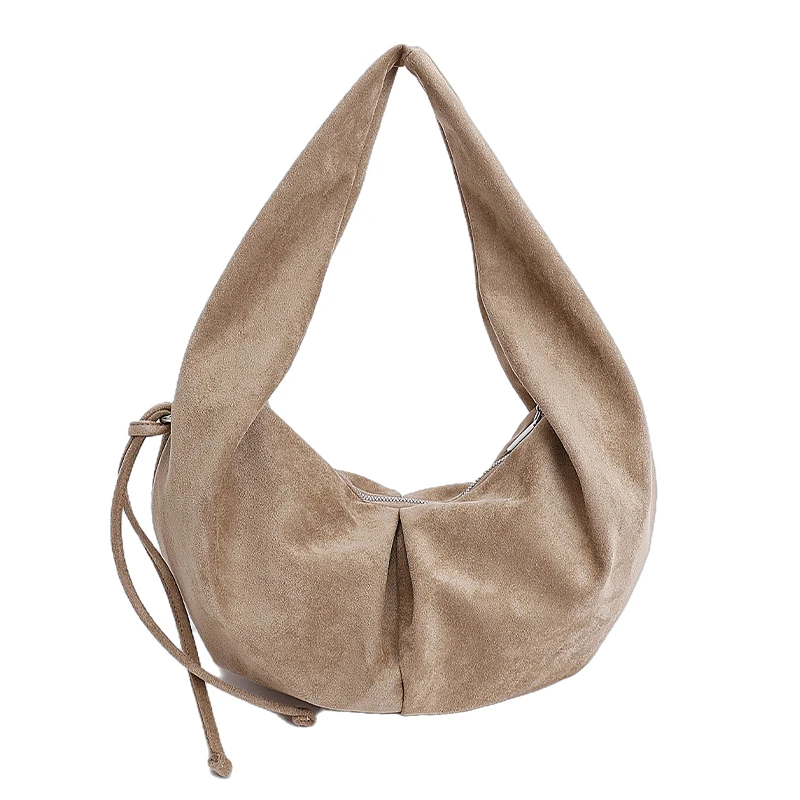 faionable faux daim femmes hobo sac à bandoulière 2025 automne/hiver vintage grande capacité hobo shopper sac fermeture éclair travail trajet