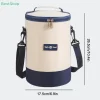 ♥ ♥ ♥ le sac isolé cylindrique a des bretelles, le sac rond multicouche de boîte à déjeuner, le sac à bento portatif et à bandoulière