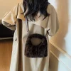 nouveau sac hobo de luxe de créateur femmes mode fausse fourrure imprimé léopard sac à bandoulière mignon en peluche sac à bandoulière décontracté