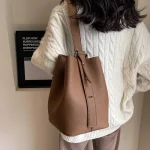 Sac à main de grande capacité pour femme, sac à bandoulière décontracté polyvalent, mode minimaliste, initié, E27