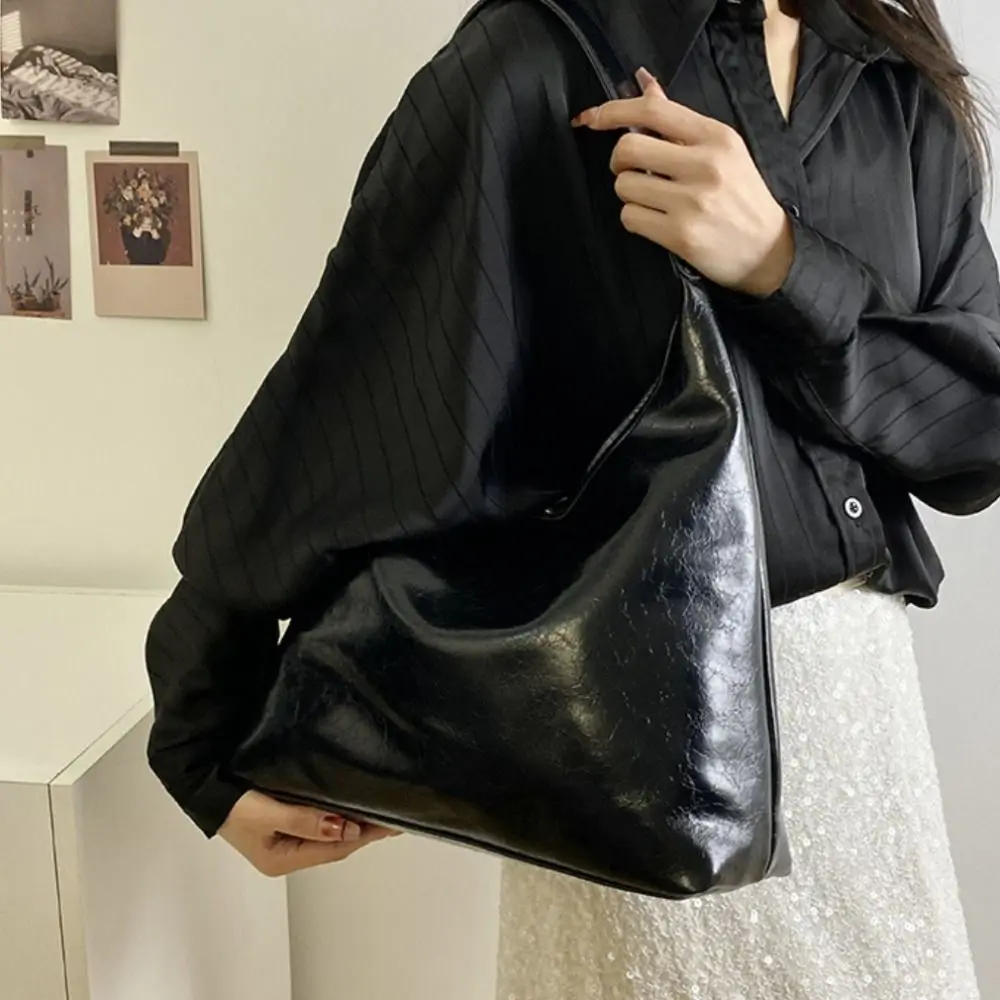 sac hobo rouge vin décontracté, sac sous les bras vintage de style coréen, fourre tout à bandoulière simple de grande capacité pour l'extérieur