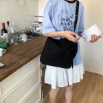 Ins Style – sac fourre-tout carré de couleur unie, sac à bandoulière polyvalent en toile de grande capacité, sacs à main de loisirs élégants pour femmes