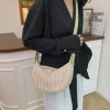 nouveau sac à main en paille à la mode pour femmes ; sac à bandoulière frais et élégant pour le travail et le shopping, polyvalent pour les femmes