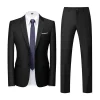 Costume 6XL (Blazer + pantalon), mode Business décontracté, coupe cintrée pour homme de mariage, couleur unie, costume formel pour entretien professionnel complet Costume 6XL (Blazer + pantalon), mode Business décontracté, coupe cintrée pour homme de mariage, couleur unie, costume formel pour entretien professionnel complet