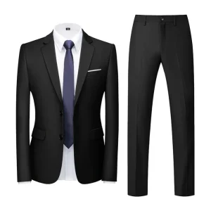 Costume 6XL (Blazer + pantalon), mode Business décontracté, coupe cintrée pour homme de mariage, couleur unie, costume formel pour entretien professionnel complet