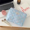 sac à cosmétiques matelassé pour femmes, 3 types, grande capacité, organisateur de voyage, sac de toilette, motif de nœud papillon mignon, sac de rangement à fermeture éclair pour maquillage