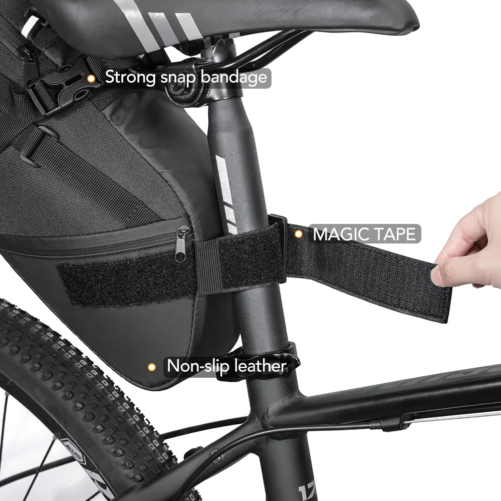 newboler sac de selle de vélo étanche vtt vélo de route 10l grande capacité sac de cyclisme pliable queue arrière sac coffre accessoires