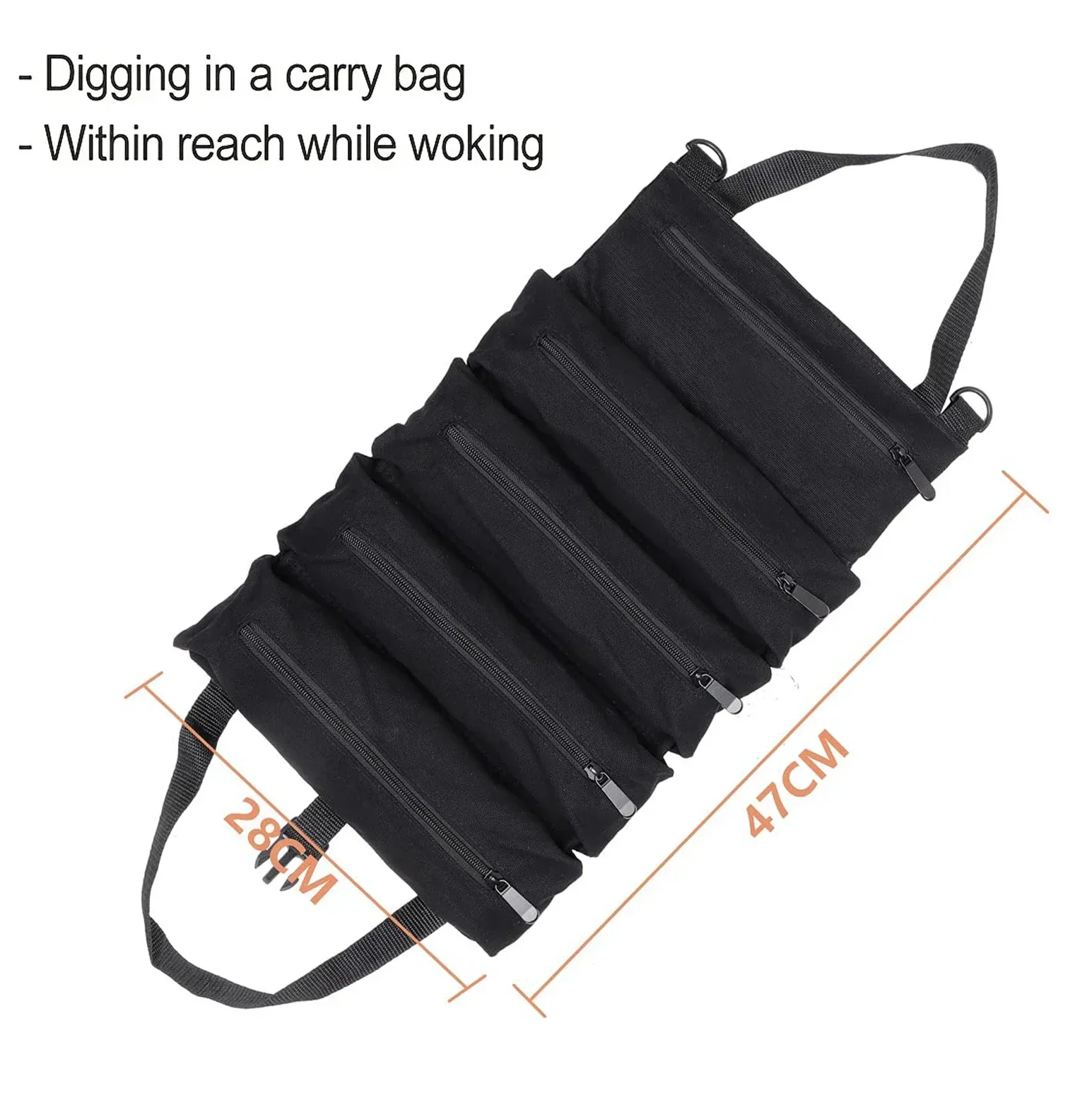 sac seau à outils résistant à l'eau avec poignées, rangement multi poches pliable pour la réparation de voiture/camping/organisation des outils de quincaillerie