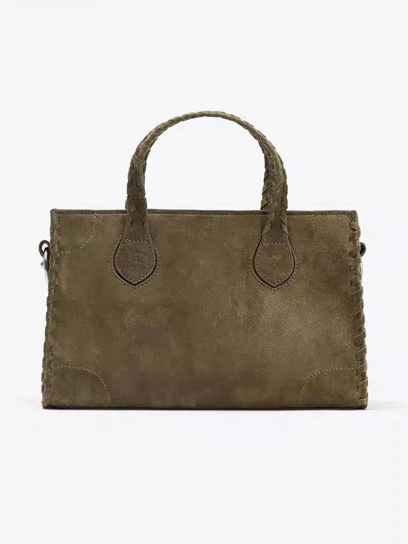 niche rétro tressé sac cabas femme, sac à bandoulière asymétrique en daim imitation, nouveau sac de banlieue haut de gamme 2025