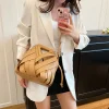 pochette tissée en pu pour femmes, sac à main tressé de luxe, haut de gamme, à la mode, sac à bandoulière élégant et minimaliste