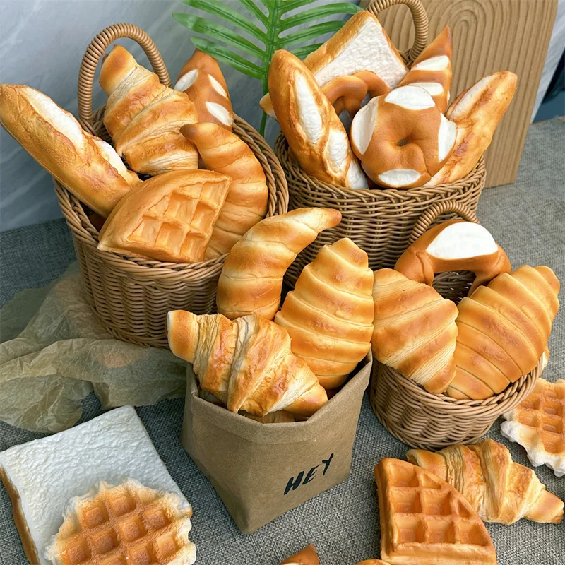 mini modèle baguette doux, cadeau réaliste et mignon, jouet compagnon de cuisine, délicieux sac de crème glacée à gaufres dorées, petit kit de jeu 5 pouces, 4 pièces