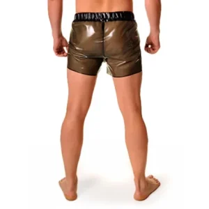 Costume fétiche en Latex Gummi, short à la mode, Catsuit vert métallique, body en caoutchouc sexy, taille S-XXL