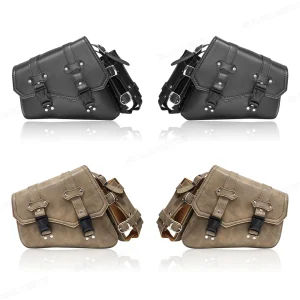 Sac de bouteille d&rsquo;eau à boucle de mode rétro, sac de dégager, sac de rangement, sac à outils de voyage latéral, étanche, cuir PU, moto, universel