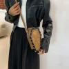 sac à main gothique en forme de cercueil de grande capacité, sangle réglable, toile d'araignée, sac hobo en cuir pu, halloween