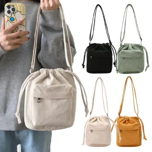 Nouveau sac à bandoulière moyen Style coréen sac seau à cordon sac à bandoulière à la mode et minimaliste sac à bandoulière décontracté