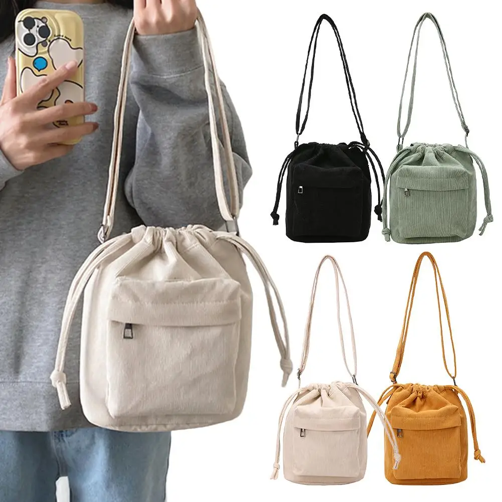 nouveau sac à bandoulière moyen style coréen sac seau à cordon sac à bandoulière à la mode et minimaliste sac 