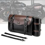 Sac de selle de moto en PU, 1 pièce, sac à outils pour bagages latéraux modifiés, grande capacité, Punk Knight, accessoires de moto, sac suspendu à rabat
