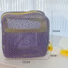 sac à cosmétiques carré en maille, organisateur de maquillage portable avec fermeture éclair, pochette de toilette de voyage polyvalente, trousse de toilette de voyage