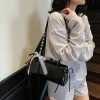 sac à bandoulière en cuir pu pour femmes, pochette en dentelle, sac à bandoulière pour le travail, le shopping et les voyages