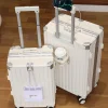 Nouvelle valise 30 pouces cadre en aluminium USB charge porte-bagages embarquement 20 pouces valises de cabine sur roues avec porte-gobelet Nouvelle valise 30 pouces cadre en aluminium USB charge porte-bagages embarquement 20 pouces valises de cabine sur roues avec porte-gobelet