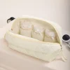 ensemble de trousse de maquillage, trousse de maquillage matelassée, grands sacs de maquillage floraux pour femmes, pochette à cosmétiques en coton mignonne, sac de rangement de produits de toilette de voyage
