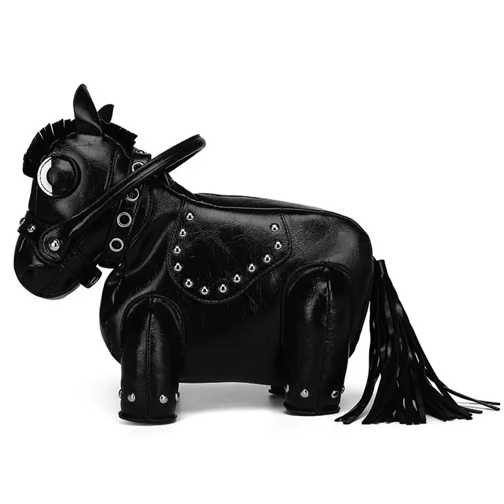 Sac à bandoulière design de marque de mode, sac à main mignon et novateur, sac à bandoulière créatif en forme de cheval pour femmes Sac à bandoulière design de marque de mode, sac à main mignon et novateur, sac à bandoulière créatif en forme de cheval pour femmes