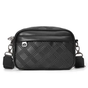 Sac à Bandoulière Carré en Cuir PU pour Homme, Sacoche Noire d&rsquo;Affaires, Nouvelle Collection