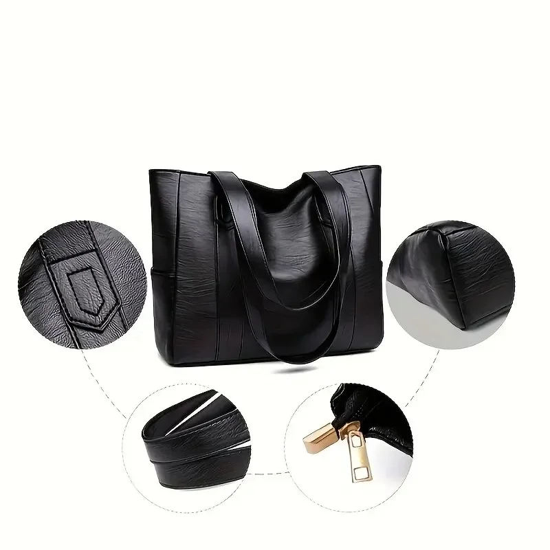 sac fourre tout vintage de grande capacité, sac à bandoulière rétro végétalien, sac à main décontracté pour femmes, sac à main de transport, shopping