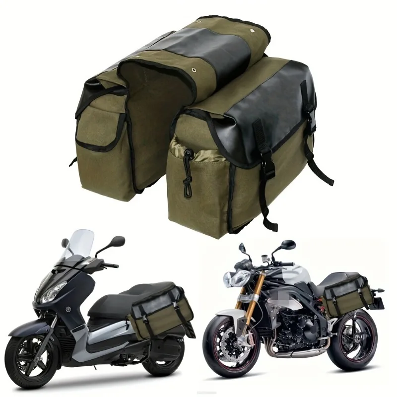 universal motorcycle saddle bag large capacity canvas panniers bags for bicycle bike motor saddlebags side tool bag
