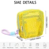 nouveau sac cosmétique carré en maille, sac de rangement cosmétique carré portable avec fermeture éclair, sac de rangement polyvalent pour articles divers